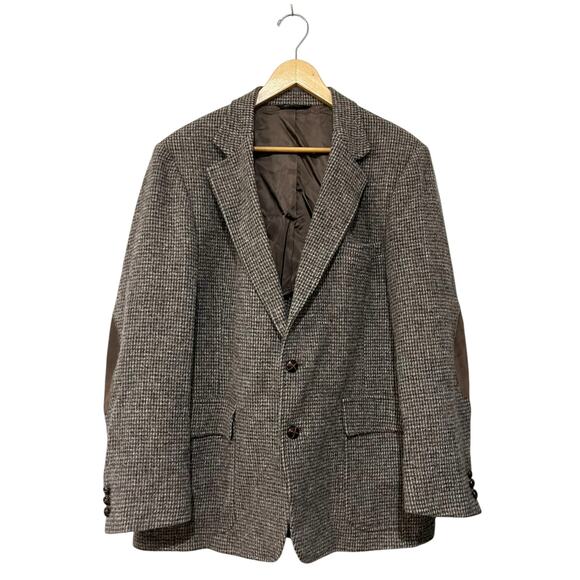Vintage Brookford Sport Coat Men’s Jacket Wool Tweed Leather Elbow Patches - Picture 1 of 8